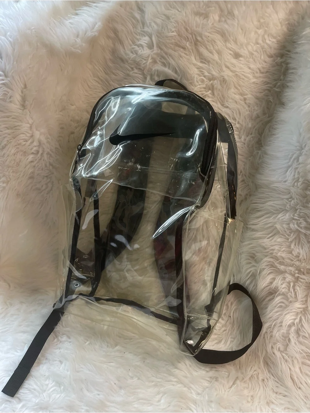 Nike Brasilia training transparent PVC Backpack with Black Trim and Logo